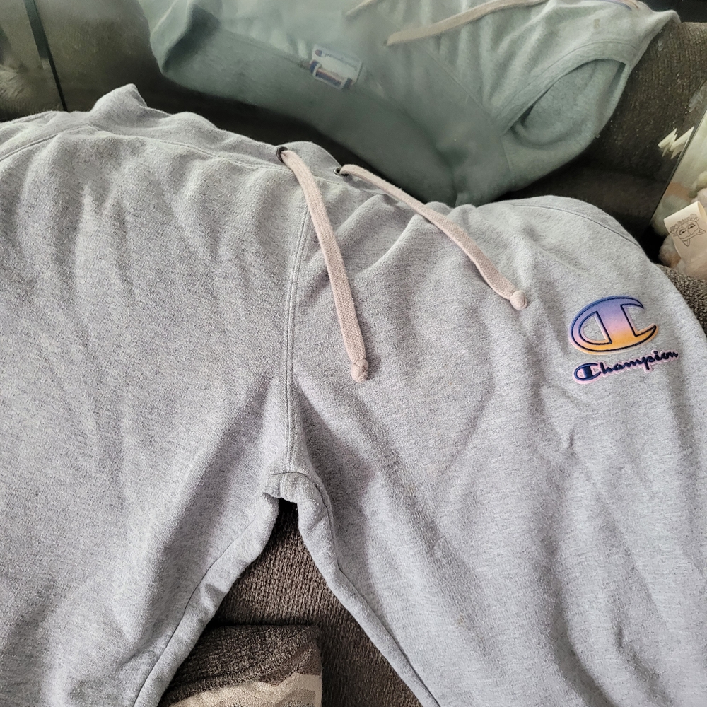 Champion Kids Light Gray Joggers with Logo